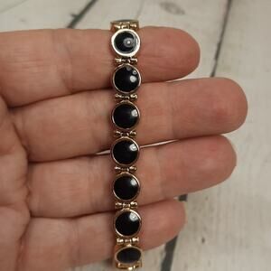 Liz Claiborne LC‎ Reversible Bracelet Black, Gold tone and Silver tone